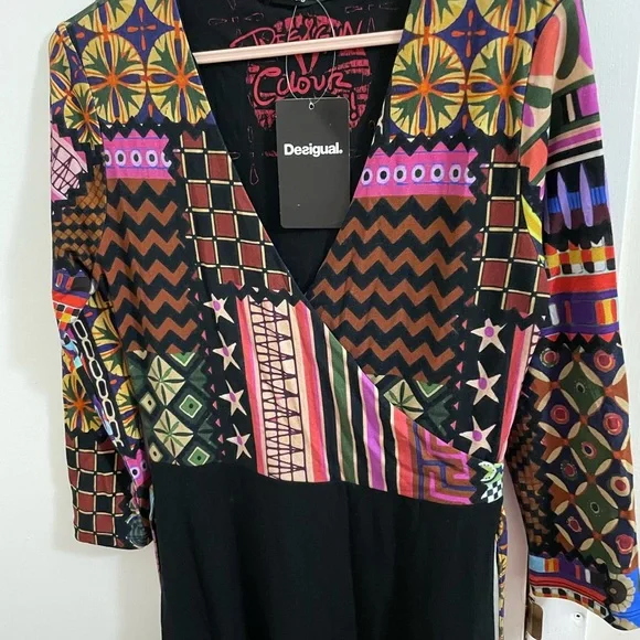 Desigual Dress Vest Jill with color block motif - Picture 3 of 7